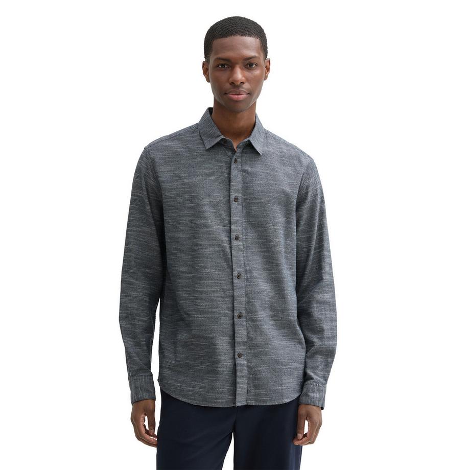 TOM TAILOR Chemise Melange Manches Longues Coupe Droite  