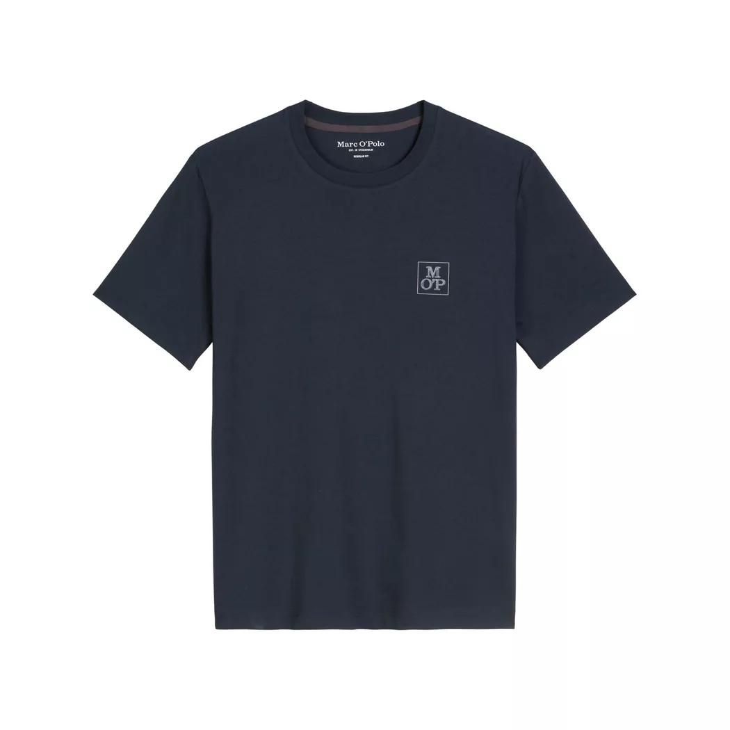 T-Shirt MARC O'POLO, Herren, Gr. XXL (56), blau (schwarz night), Jersey, Obermaterial: 100% Baumwolle, Basic, Rundhals, Shirts T-Shirt, klassisches Logo-T-Shirt 4