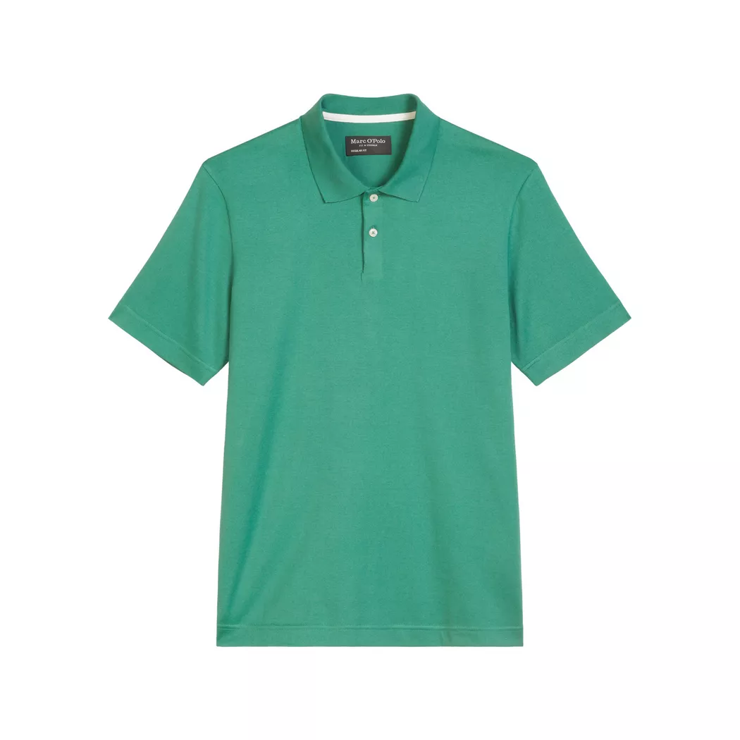 Poloshirt MARC O'POLO "aus reiner Bio-Baumwolle", Herren, Gr. S, grün (eucalyptus grün), Obermaterial: 100% Baumwolle, unifarben, Basic, Shirts