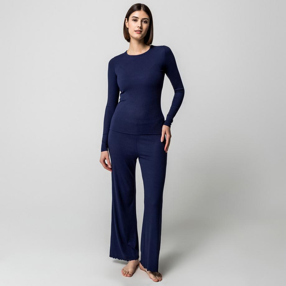 Manor Woman Pantaloni pigiama a costine Regular Fit  