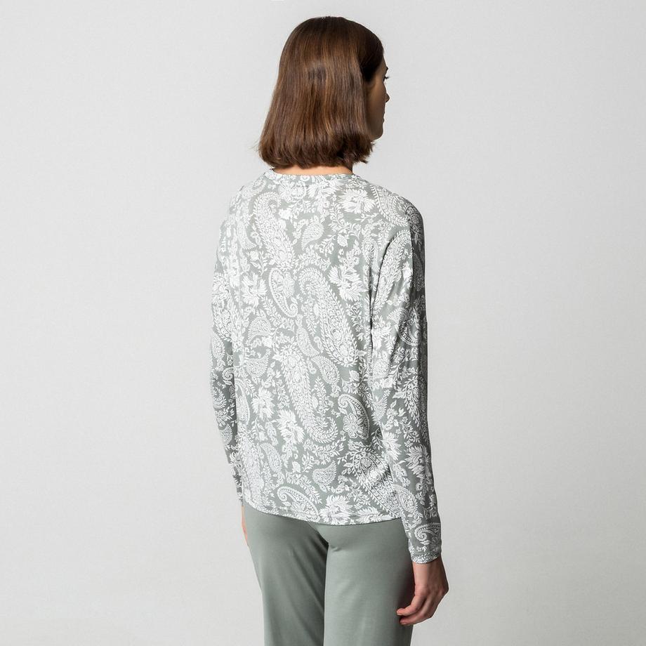 Manor Woman Haut de pyjama à manches longues imprimé paisley  