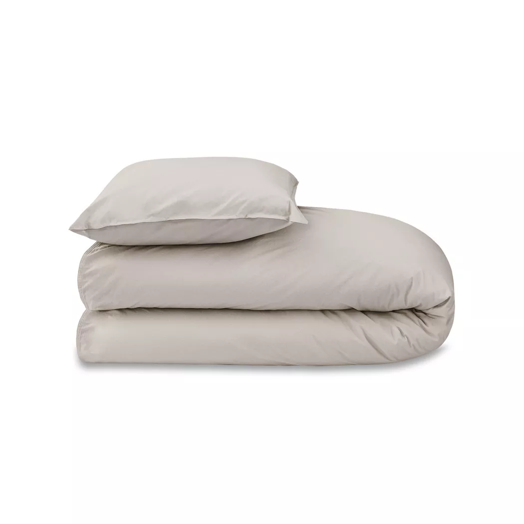 Manor - Duvetbezug, Perkal Washed Duvetbezug, 240 x 240 CM, Taupe