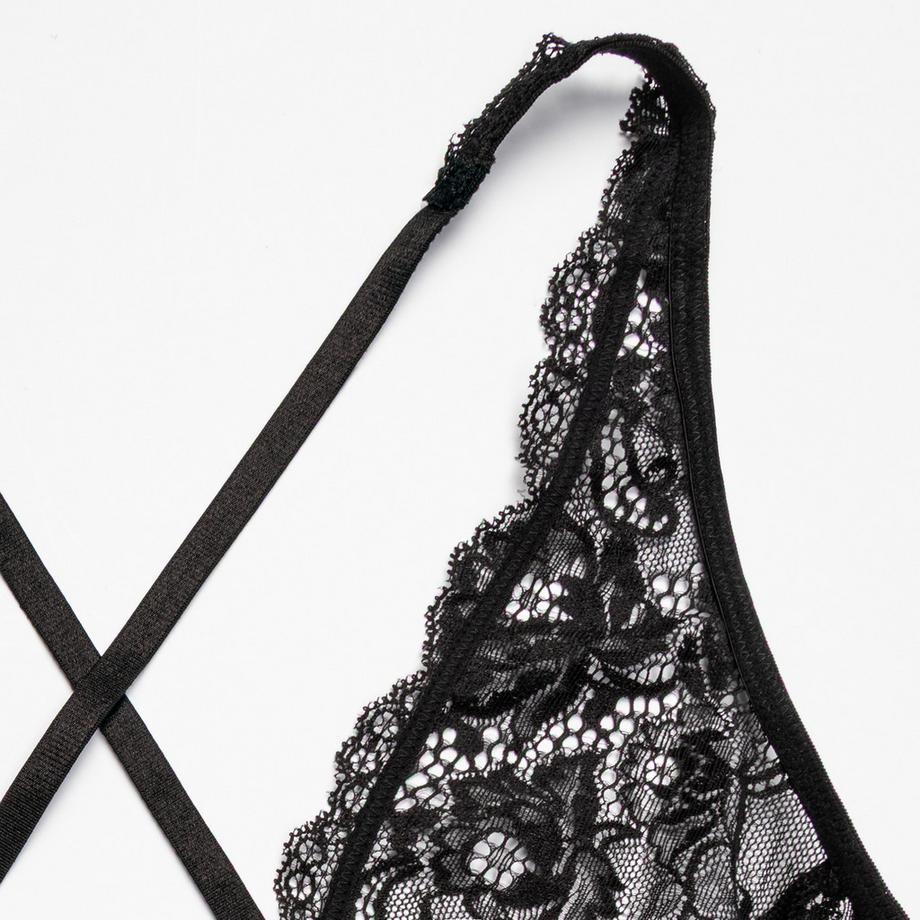 Manor Woman Body in pizzo scollo a V  