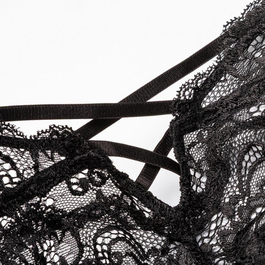 Manor Woman Body in pizzo scollo a V  