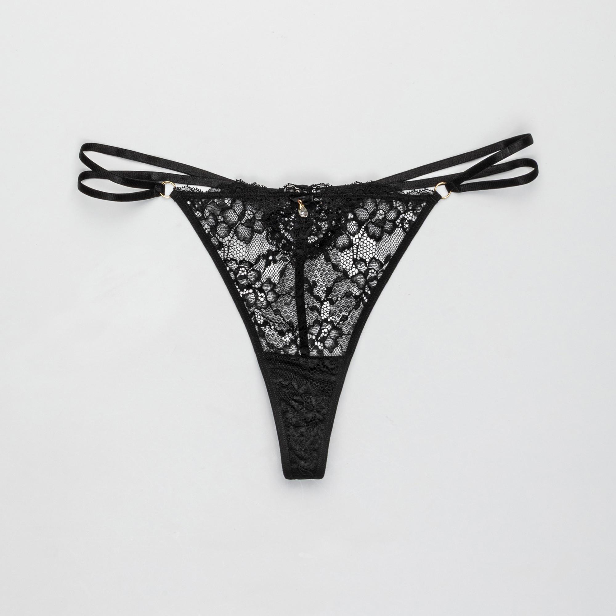 Manor Woman Spitzen String Tanga mit Zierschleife  