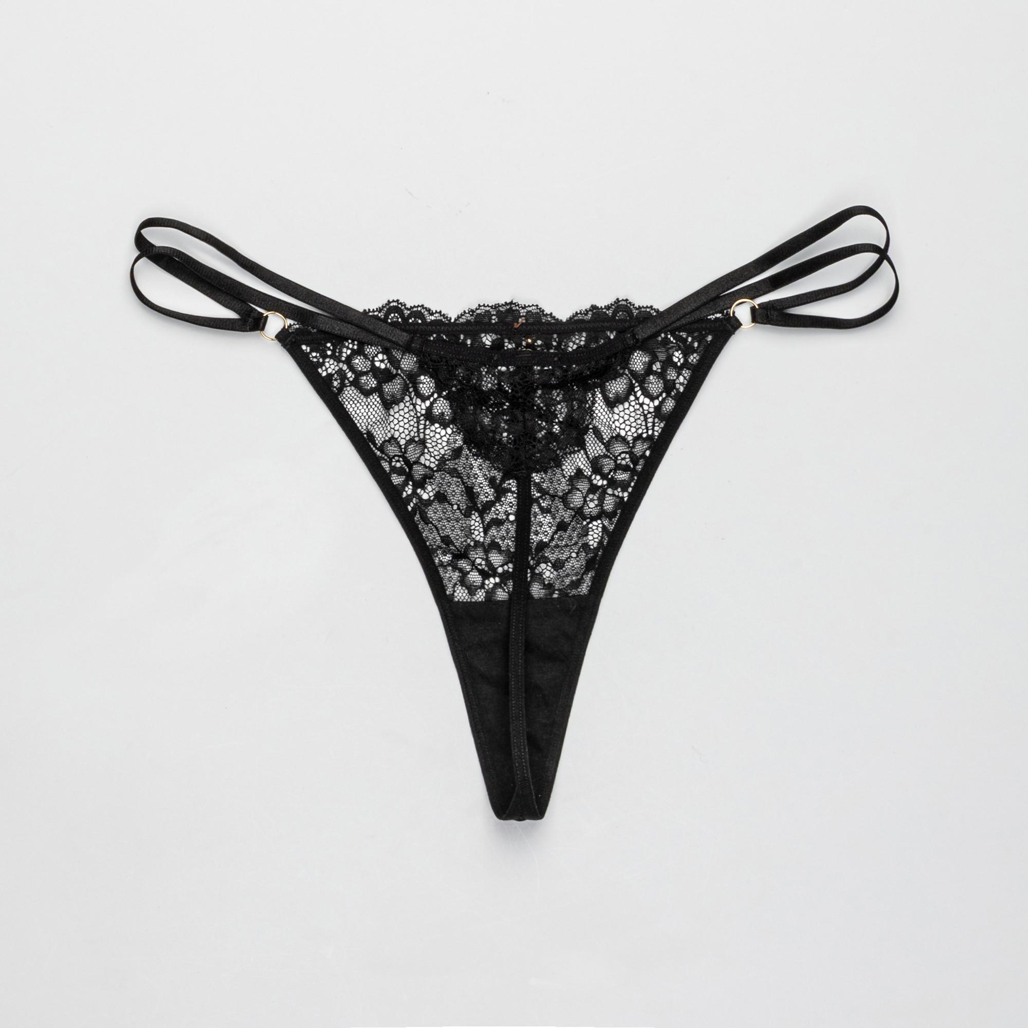 Manor Woman Spitzen String Tanga mit Zierschleife  