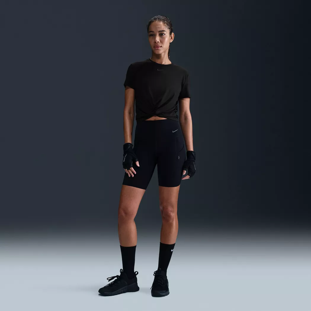 T-Shirt NIKE SPORTSWEAR "W NSW CLUB SS TEE", Damen, Gr. L, schwarz, Jersey, Obermaterial: 100% Baumwolle, normal, Rundhals, Shirts T-Shirt 3