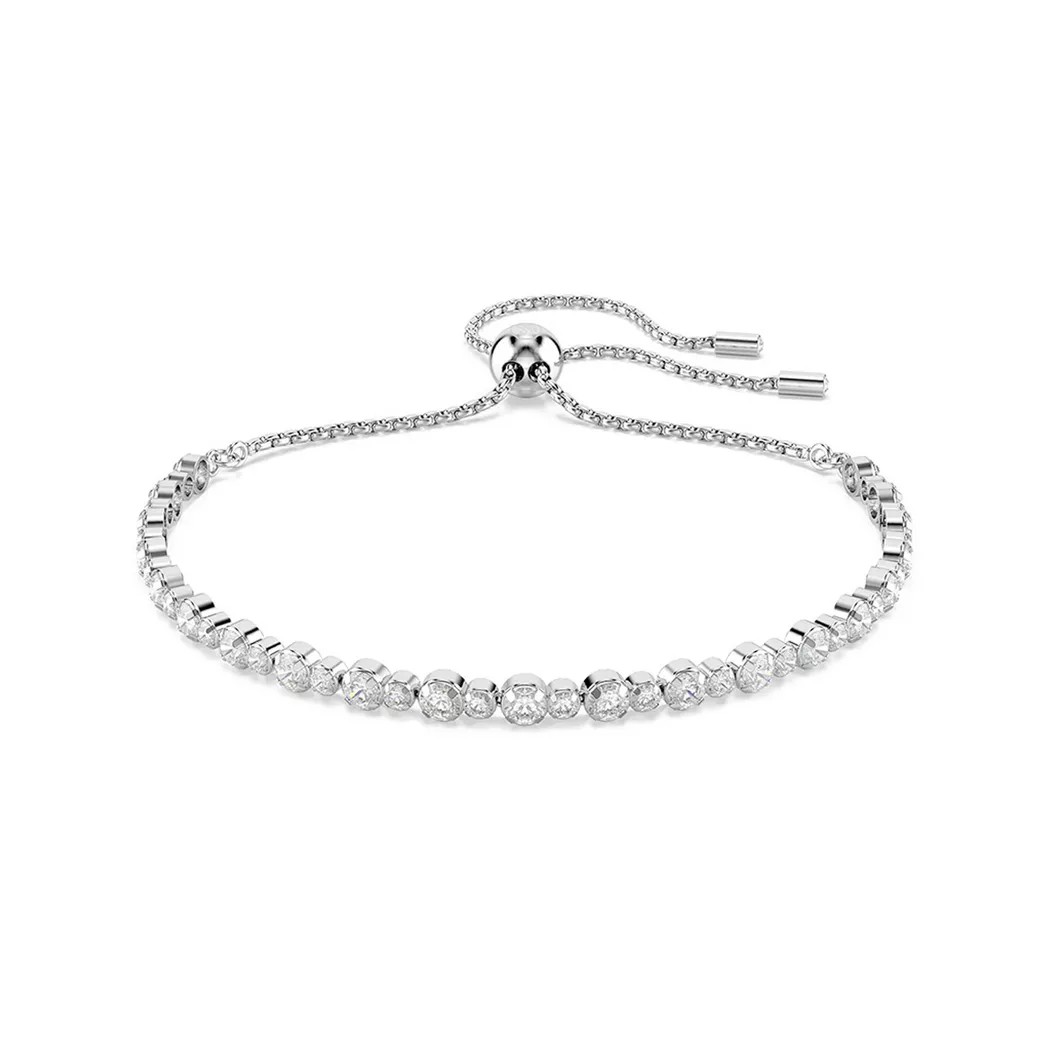 Armband SWAROVSKI "Schmuck Geschenk Matrix Tennis Armkette", silber (metallfarben, kristallweiß, kristallweiß), Armbänder, Damen, Metall, Armband, mit Swarovski Kristall 2