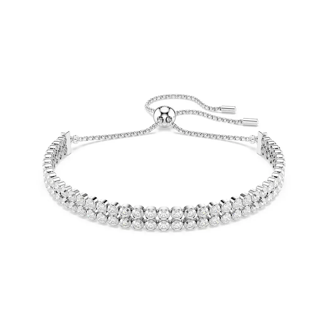 Armband SWAROVSKI "Schmuck Geschenk Matrix Armkette" Gr. M, silber (metallfarben, kristallweiß, weiß, kristallweiß), Armbänder, Damen, M, Metall Perlen, Metall, Perlen, Armband, mit Swarovski Kristall - mit Swarovski Perle 6