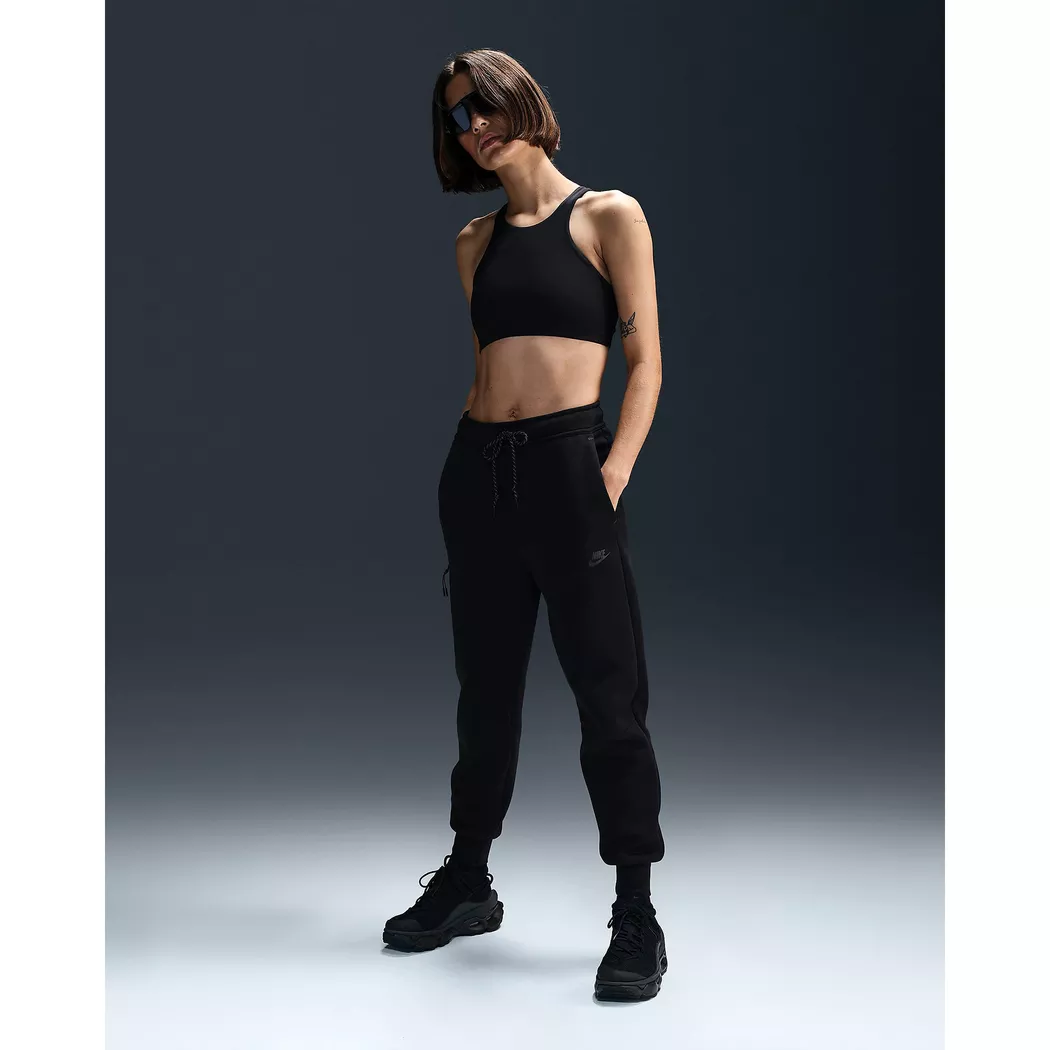 Sporthose NIKE SPORTSWEAR "W NSW TCH FLC MR JGGER 2", Damen, Gr. M, N-Gr, schwarz, schwarz, Obermaterial: 53% Baumwolle, 47% Polyester, Hosen Sporthose, schnell trocknendes Material, atmungsaktiv, mit Kordelverschluss 4