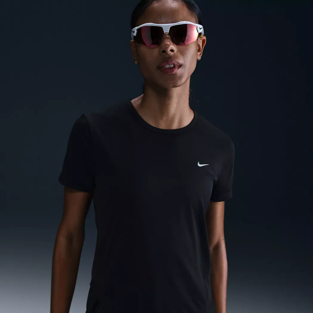 Lauftop NIKE "W NK TEMPO DF SS TOP", Damen, Gr. XL, schwarz, reflective silv, Obermaterial: 100% Polyester, Tops, sportliche Schnittform, reflektierendes Logo, atmungsaktiv 2