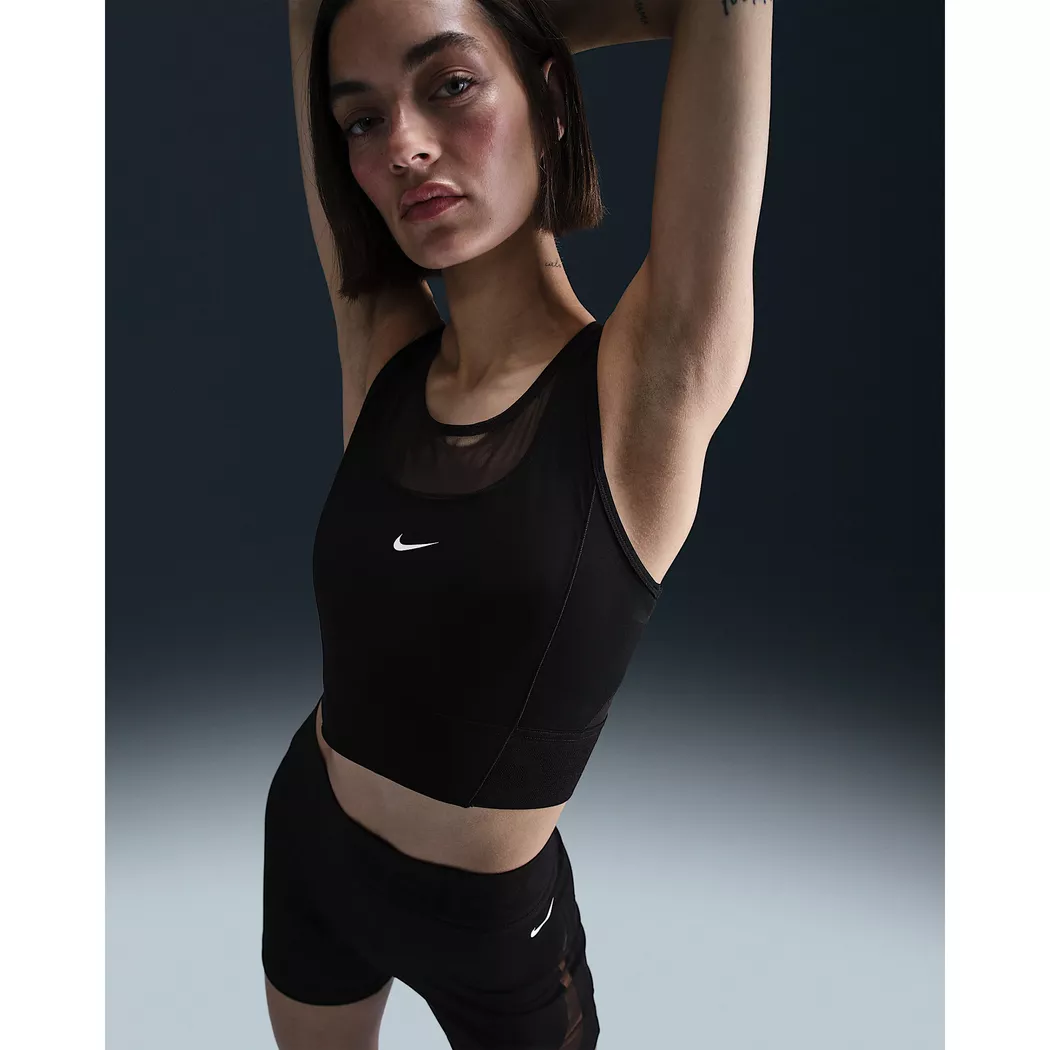 Lauftop NIKE "W NK TEMPO DF SS TOP", Damen, Gr. XL, schwarz, reflective silv, Obermaterial: 100% Polyester, Tops, sportliche Schnittform, reflektierendes Logo, atmungsaktiv 4