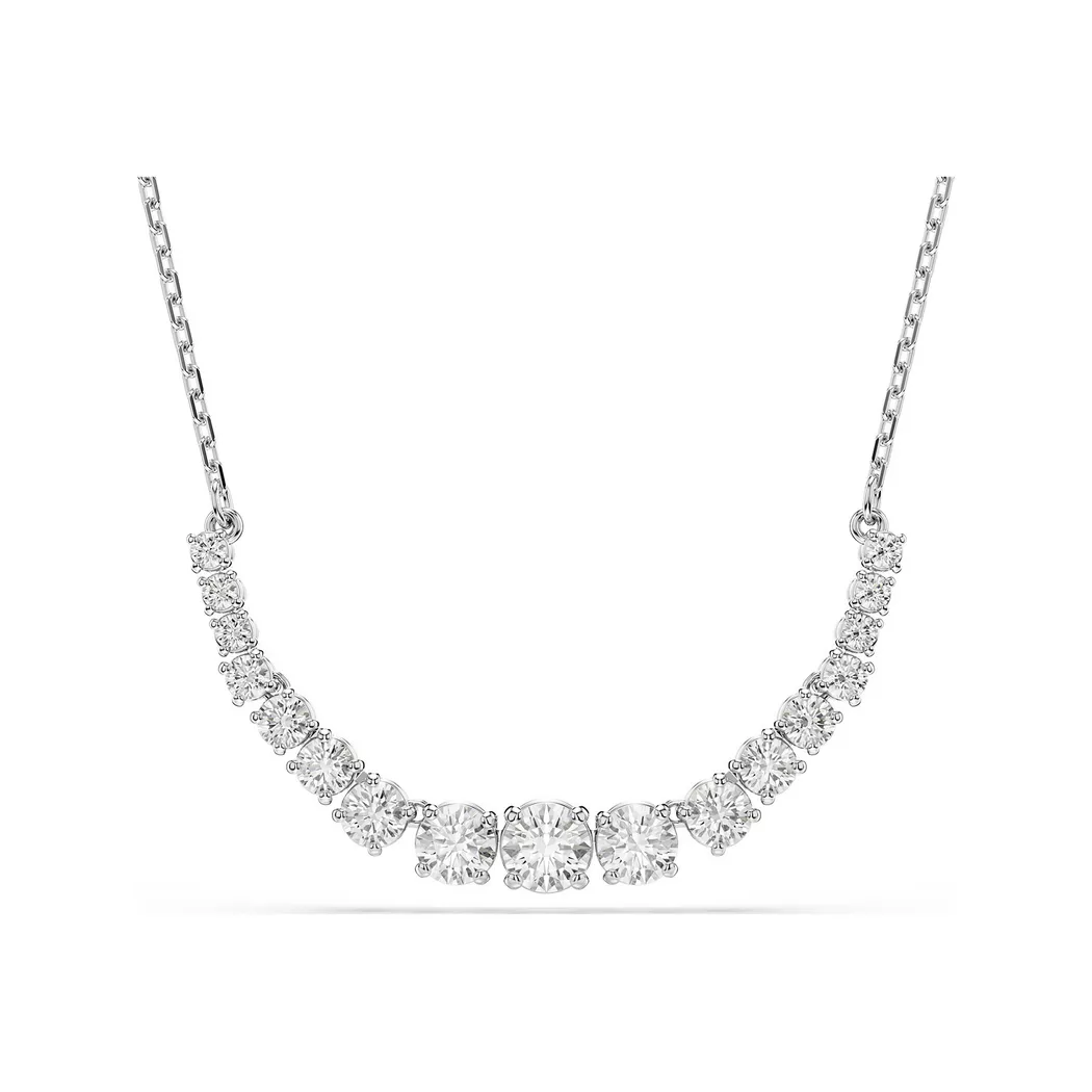 Kette mit Anhänger SWAROVSKI "Schmuck Geschenk Matrix Halskette", silber (metallfarben, kristallweiß), Halsketten, Damen, Metall, L: 49, mit Swarovski Zirkonia (synth.)