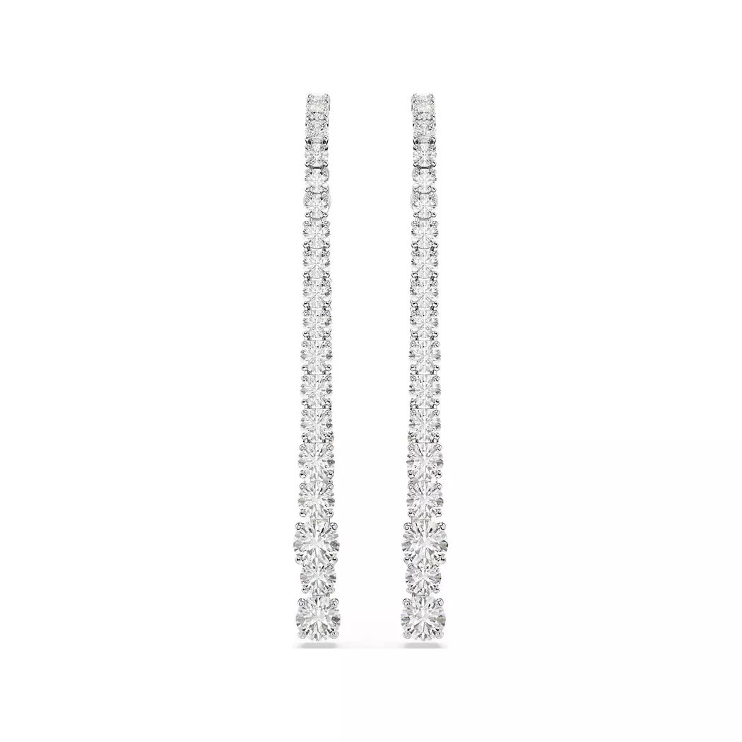 Paar Ohrstecker SWAROVSKI "Schmuck Geschenk Matrix Ohrringe", silber (metallfarben, kristallweiß, kristallweiß), Ohrringe, Damen, Metall, mit Swarovski Kristall, Swarovski Zirkonia (synth.)