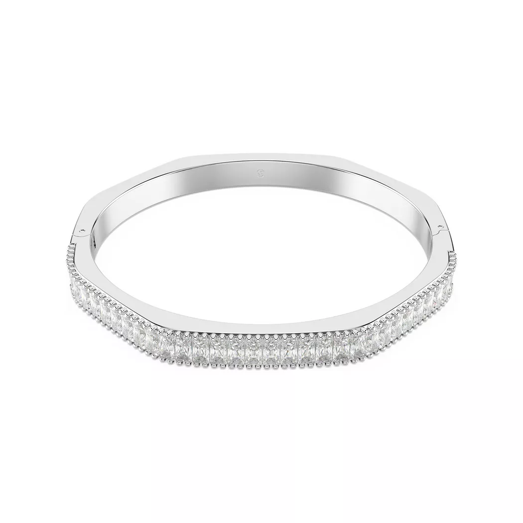 Armreif SWAROVSKI "Schmuck Geschenk Matrix" Gr. S, silber (metallfarben, kristallweiß, kristallweiß), Armbänder, Damen, S, Metall, Armreif, mit Swarovski Kristall 3