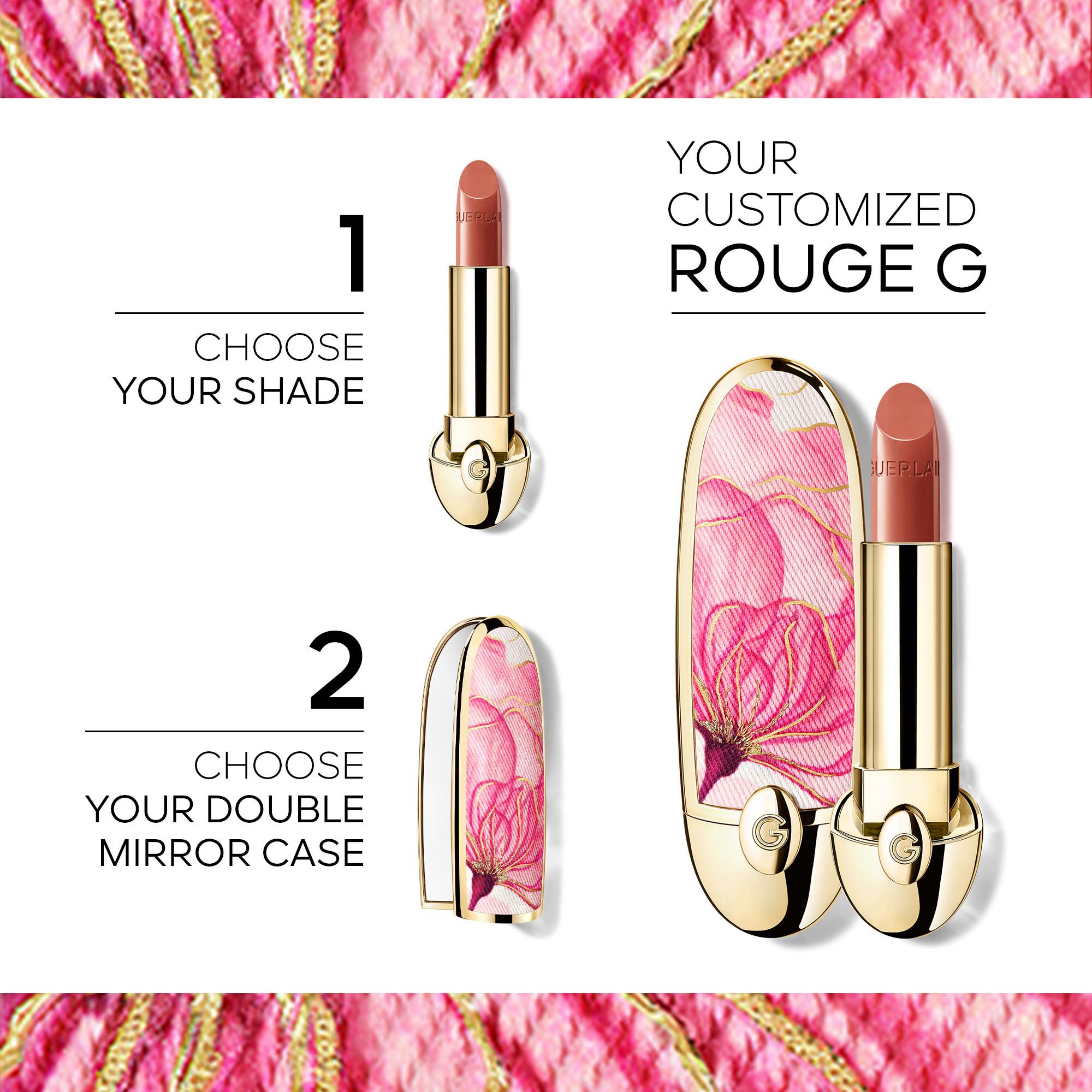 Guerlain  Rouge G, The Customizable Ultra-Care Lipstick The Cherry Petal Double Mirror Case Limited Edition 