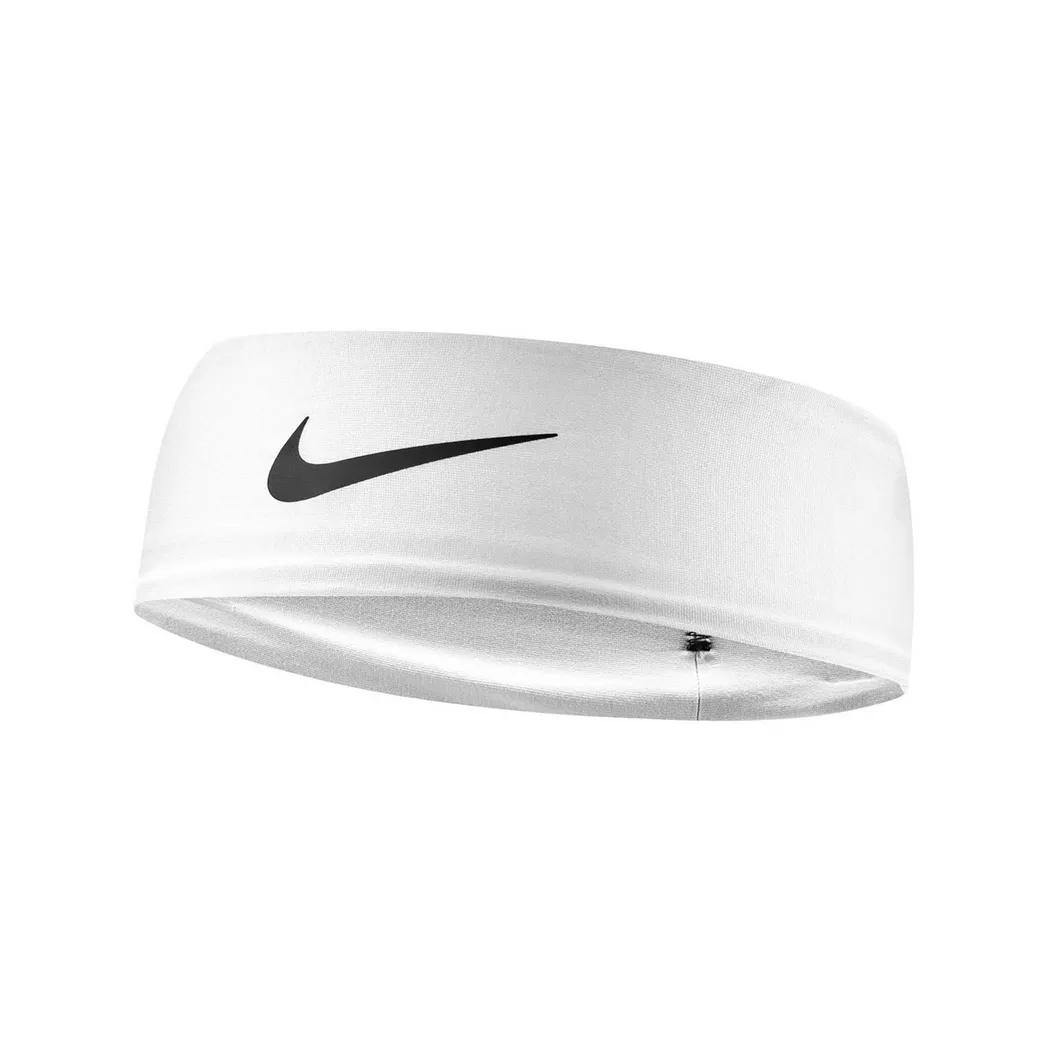 Nike - Haarband, Dri-fit Fury Classic Wide Headband, One Size, Weiss