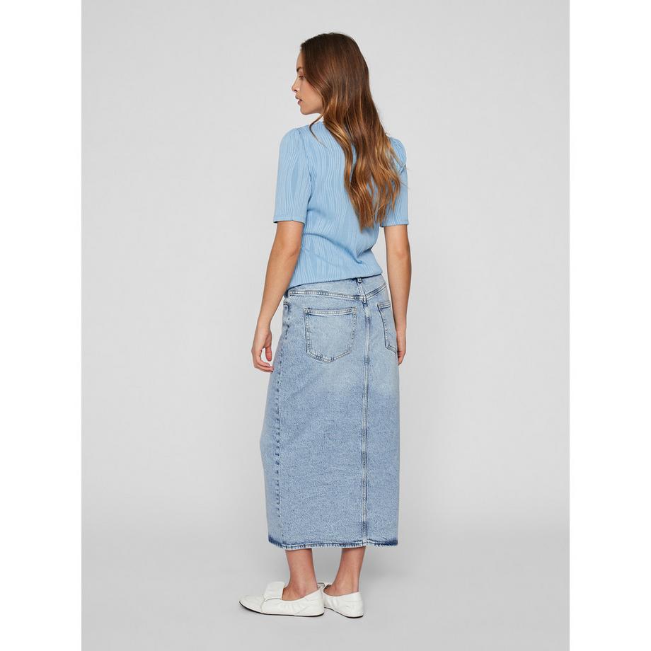 VILA Jupe en jean midi avec fente avant  