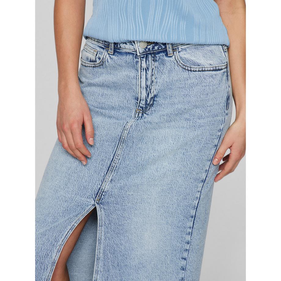 VILA Jupe en jean midi avec fente avant  