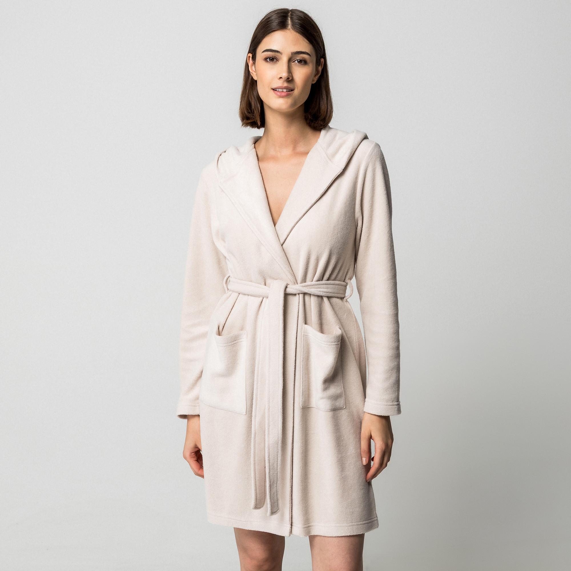 Manor Woman Kapuzen Fleece Bademantel  