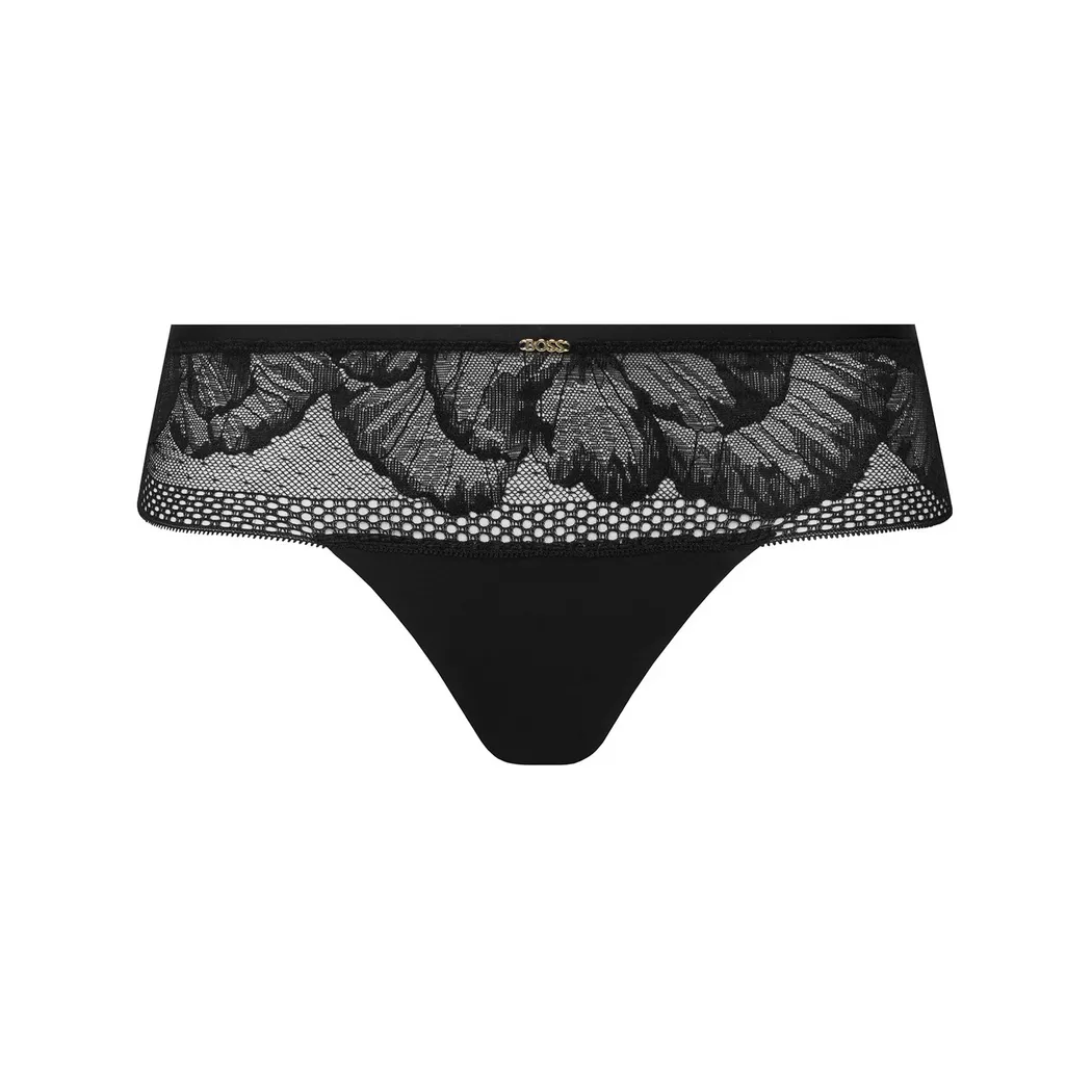 Slip BOSS "BRIEF B.PURE", Damen, Gr. S, schwarz (schwarz 001), Obermaterial: 75% Polyamid, 25% Elasthan, Unterhosen Slip, mit Spitzeneinsatz 2