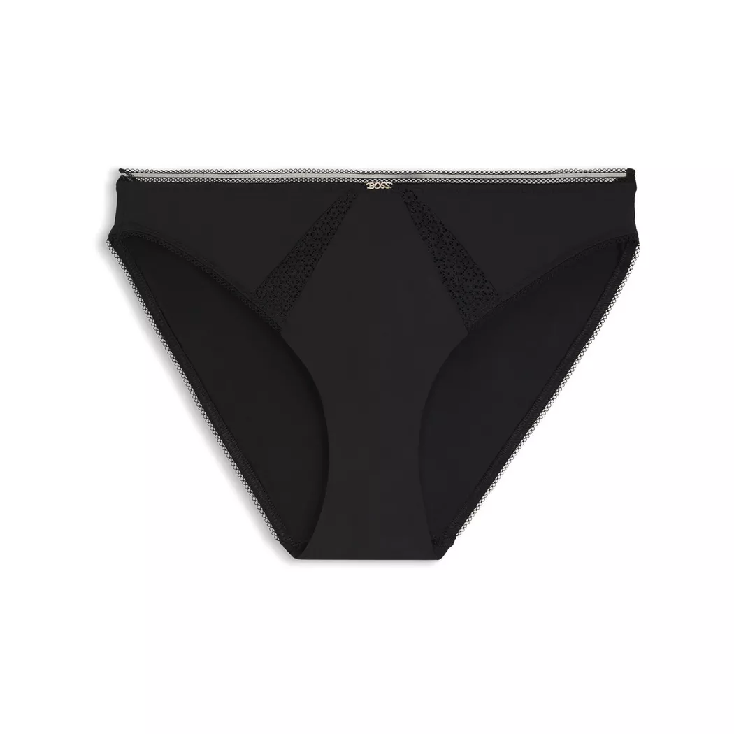 Slip BOSS "BRIEF B.PURE", Damen, Gr. S, schwarz (schwarz 001), Obermaterial: 75% Polyamid, 25% Elasthan, Unterhosen Slip, mit Spitzeneinsatz 4
