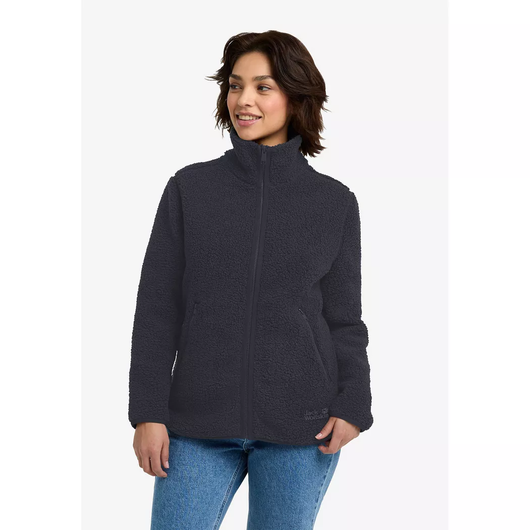 Fleecejacke JACK WOLFSKIN "MOONRISE FZ W", Damen, Gr. L (42/44), blau (midnight, sky), Obermaterial: 100% Polyester. Futter: 100% Polyester, Jacken Fleecejacke 4