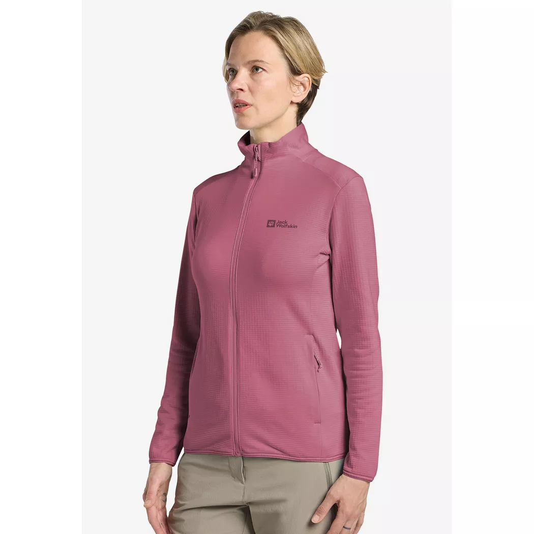 Jack Wolfskin - Fleecejacke ohne Kapuze, für Damen, Bordeaux, Größe S