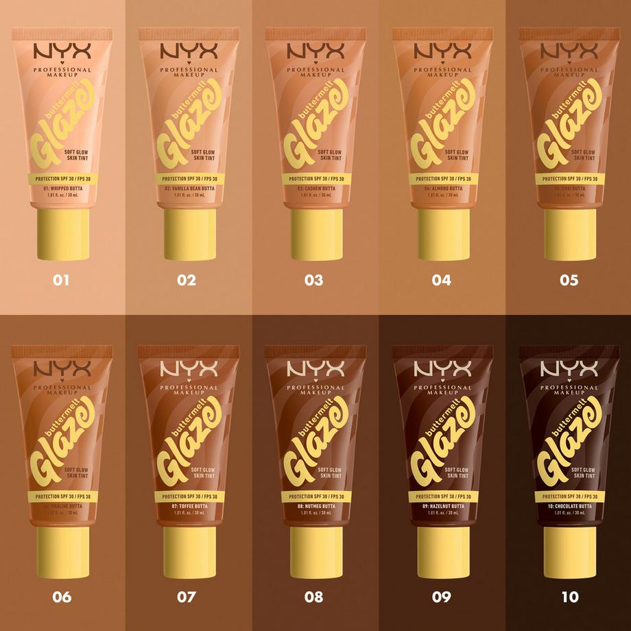 NYX-PROFESSIONAL-MAKEUP  Buttermelt Glaze Foundation LSF 30 