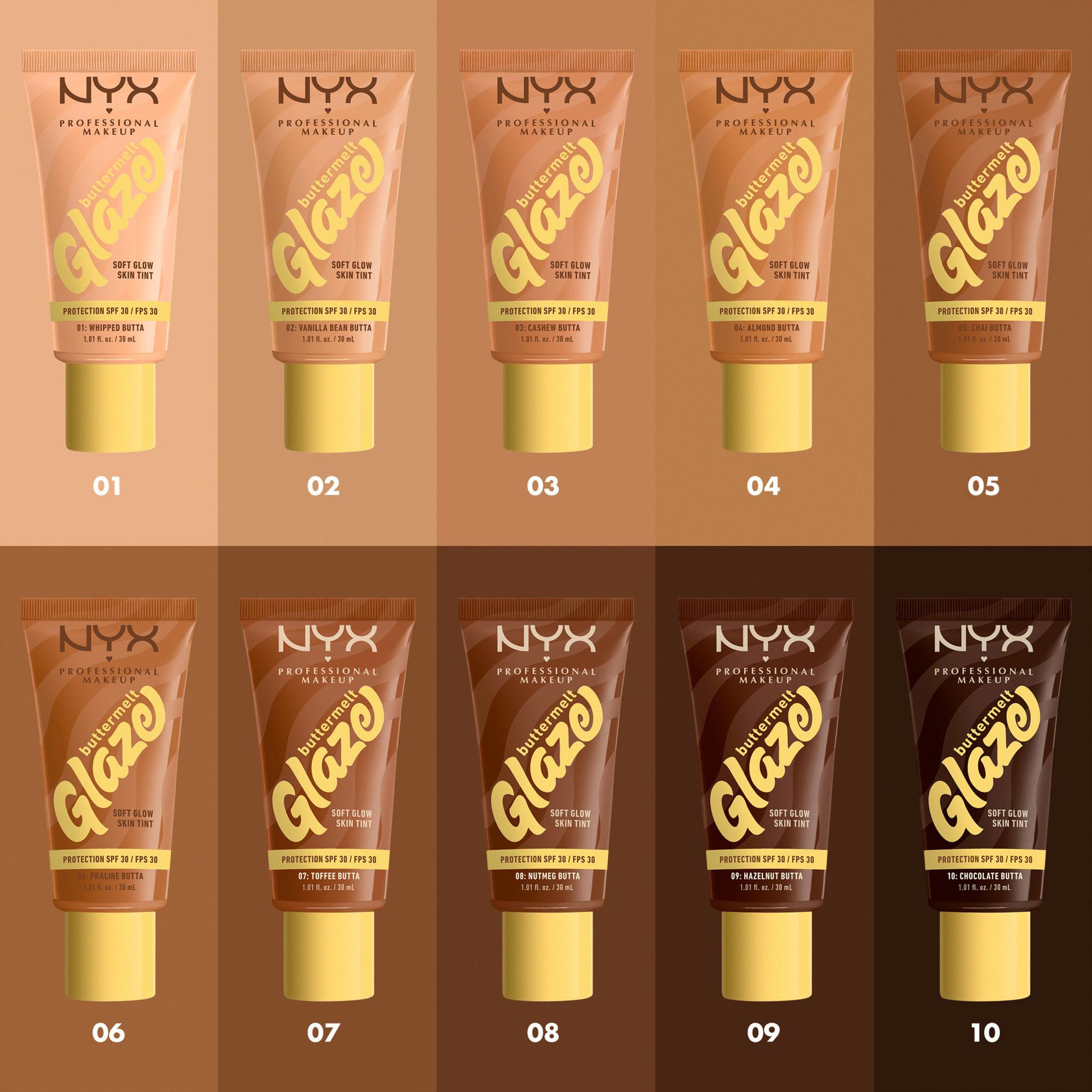 NYX-PROFESSIONAL-MAKEUP  Buttermelt Glaze Foundation LSF 30 