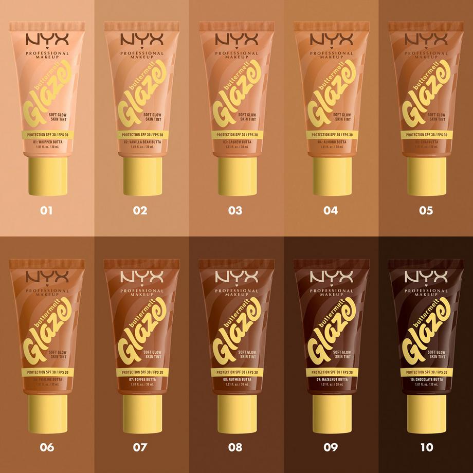 NYX-PROFESSIONAL-MAKEUP  Buttermelt Glaze Foundation LSF 30 