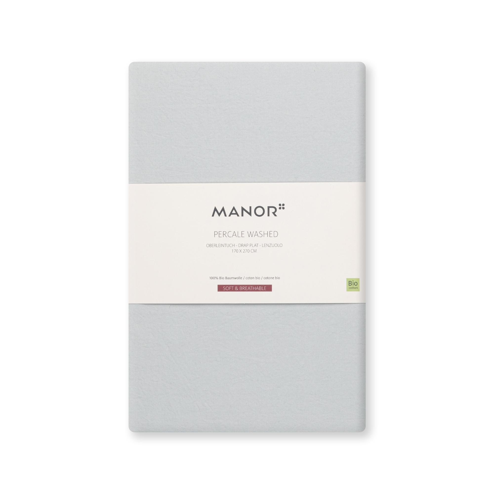 Manor Perkal Washed Lenzuolo con Angoli  