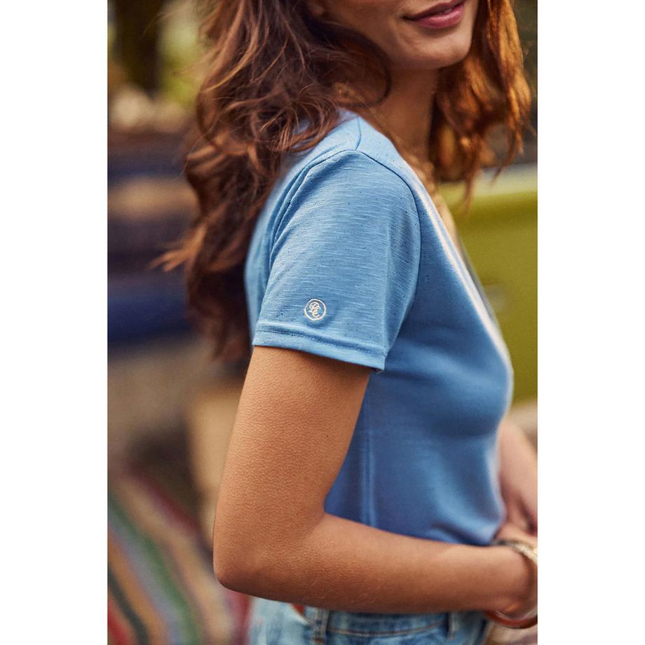 La Petite Etoile Elvie Col V Manches Courtes T-Shirt  