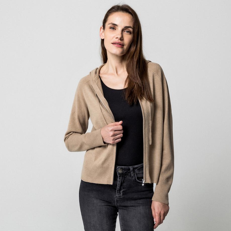 Manor Woman Gilet en tricot avec capuche  