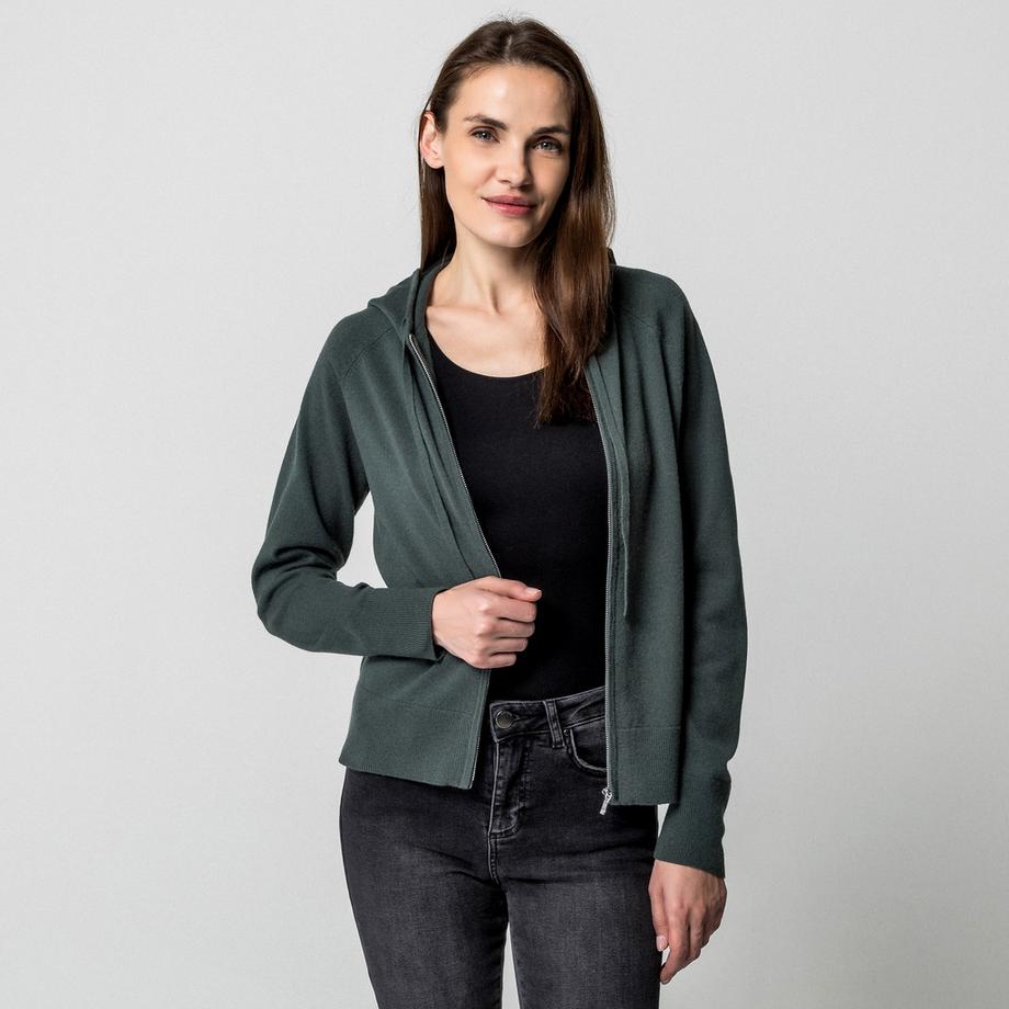 Manor Woman Cardigan in maglia con cappuccio  