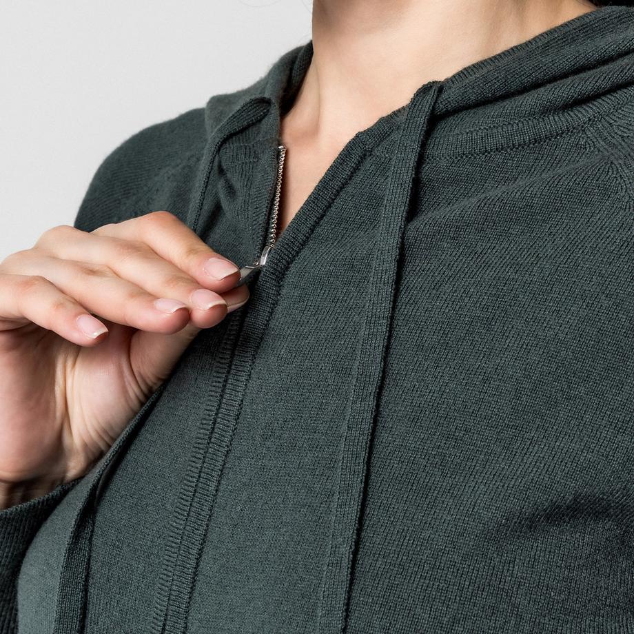 Manor Woman Cardigan in maglia con cappuccio  