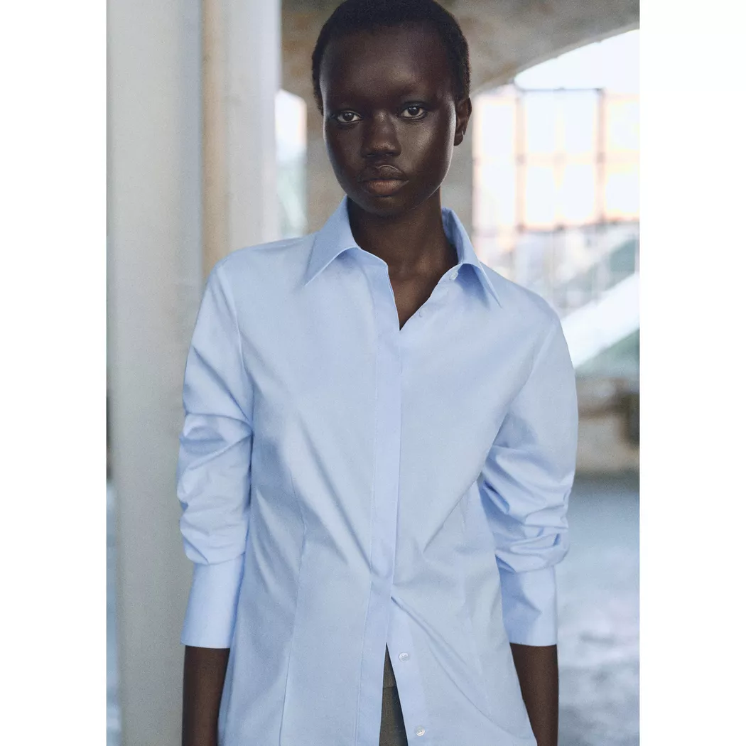 Mango - Bluse, für Damen, Saphirblau, Größe S
