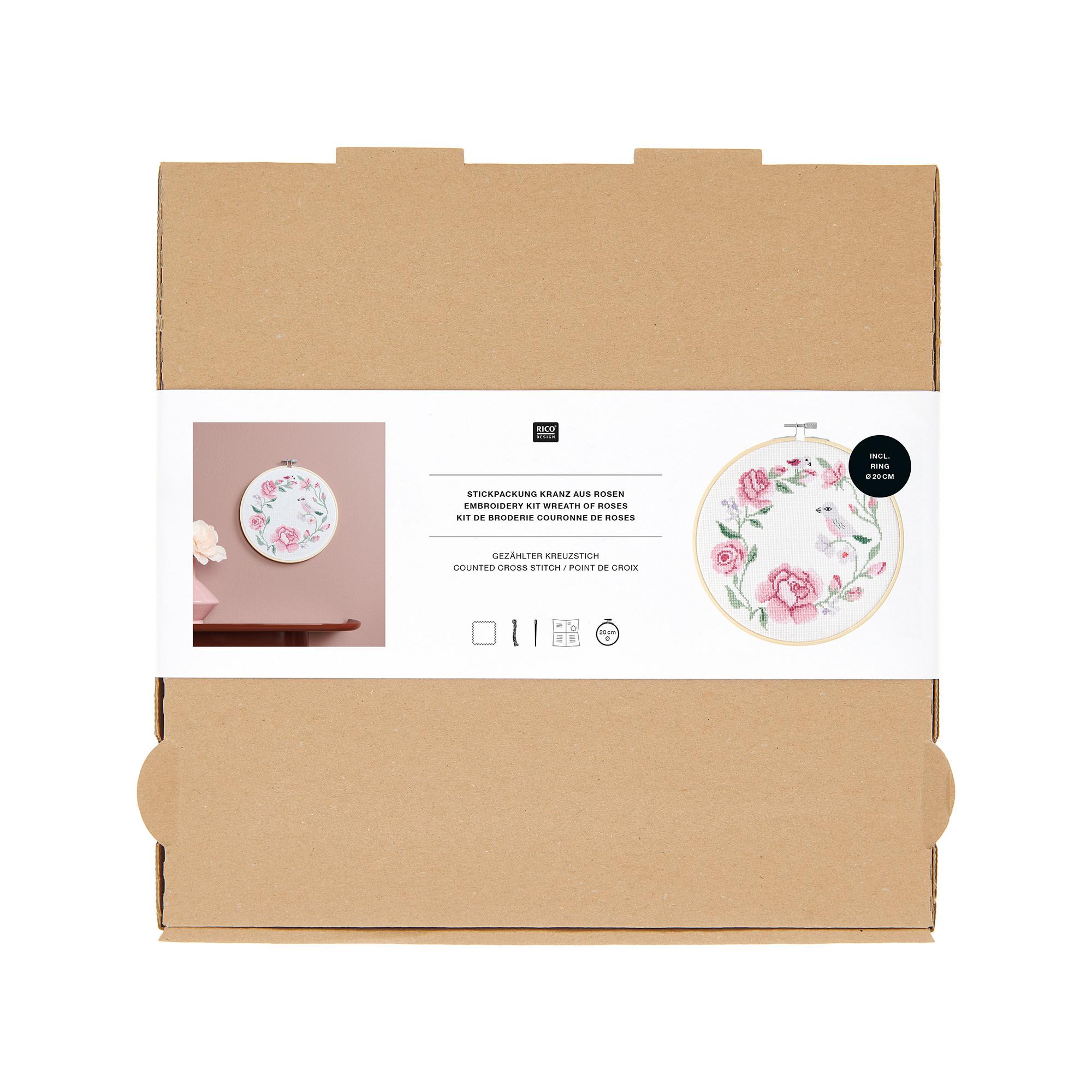 RICO-Design Kit di ricamo Corona di rose 