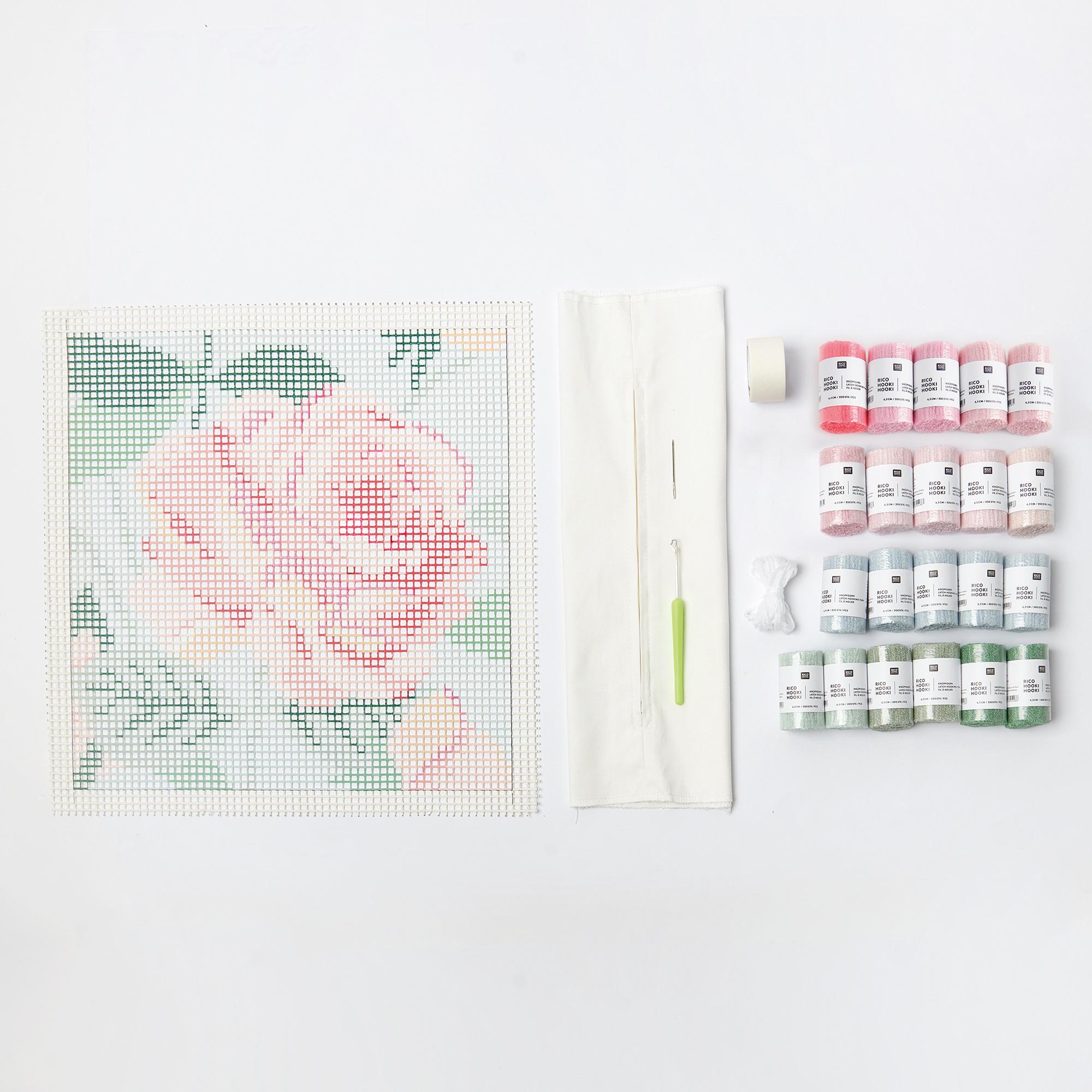 RICO-Design Knüpfkissen Rose 