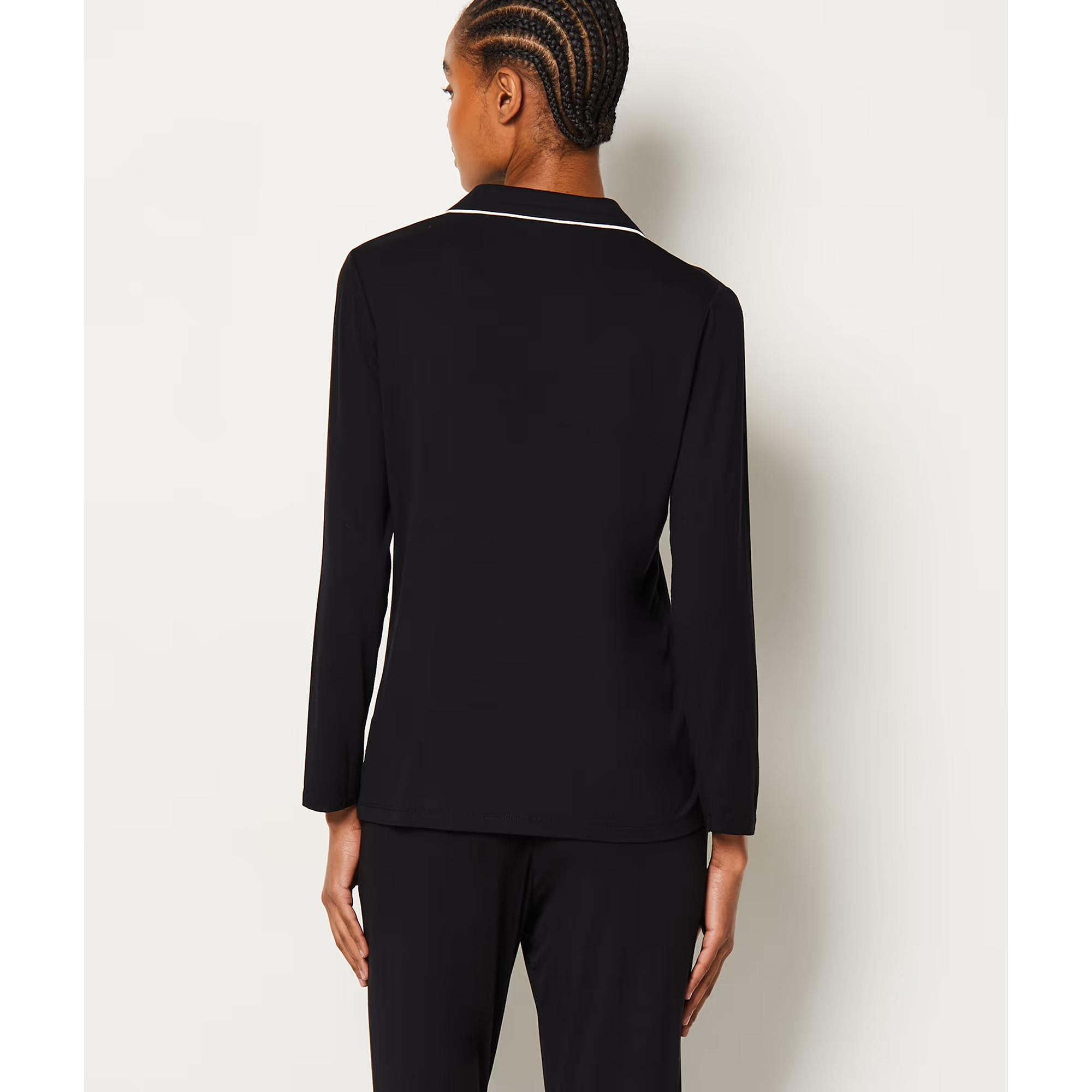 Etam Camicia Maniche Lunghe con Profili a Contrasto  