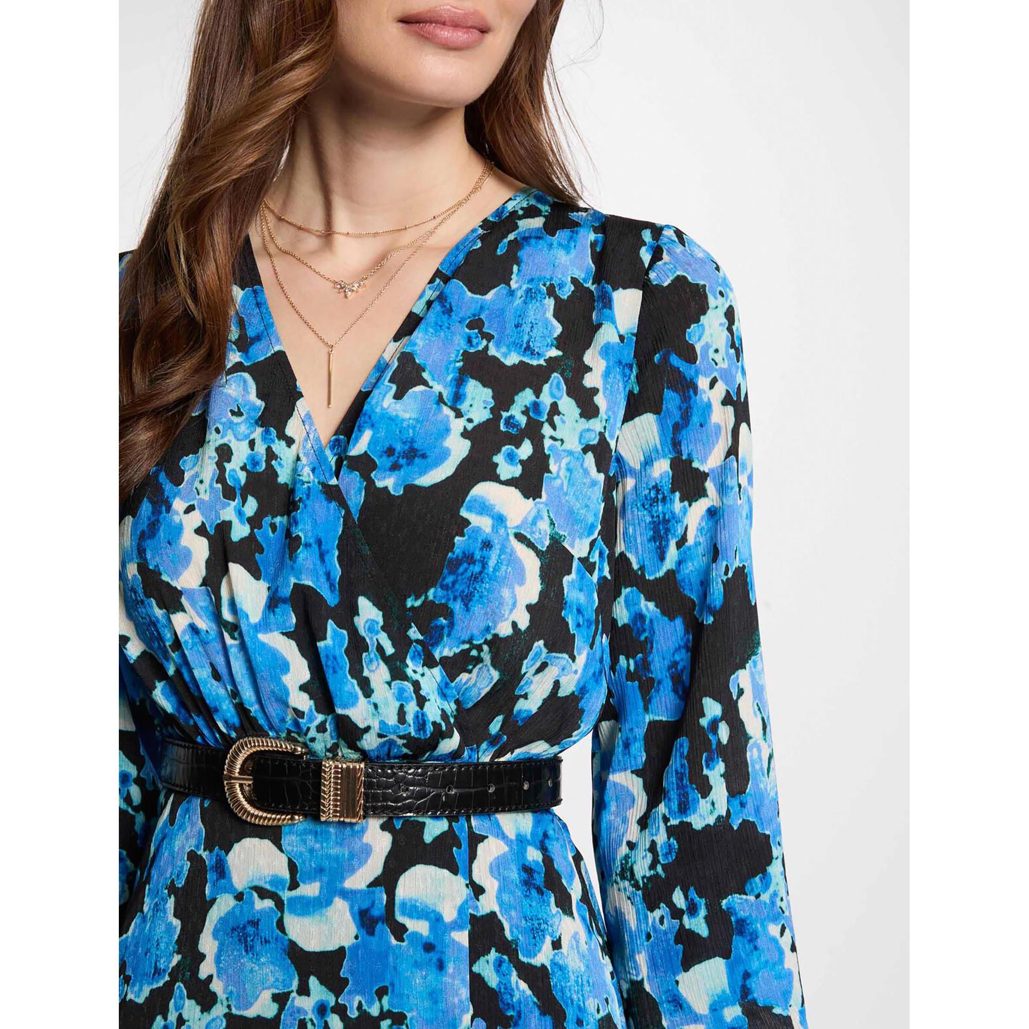 MORGAN Abito Lungo Aderente con Stampa Astratta  