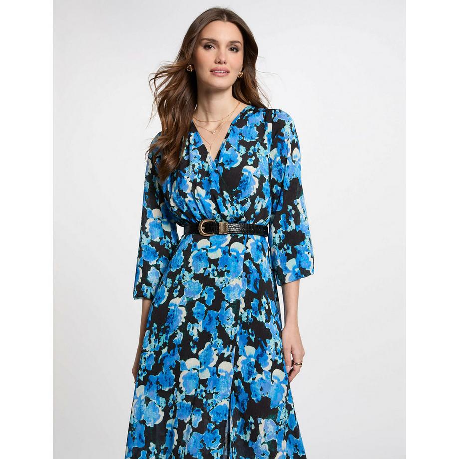 MORGAN Figurbetontes Maxikleid mit abstraktem Muster  