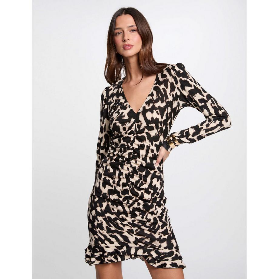 MORGAN Robe Courte Manches Longues Imprimée  