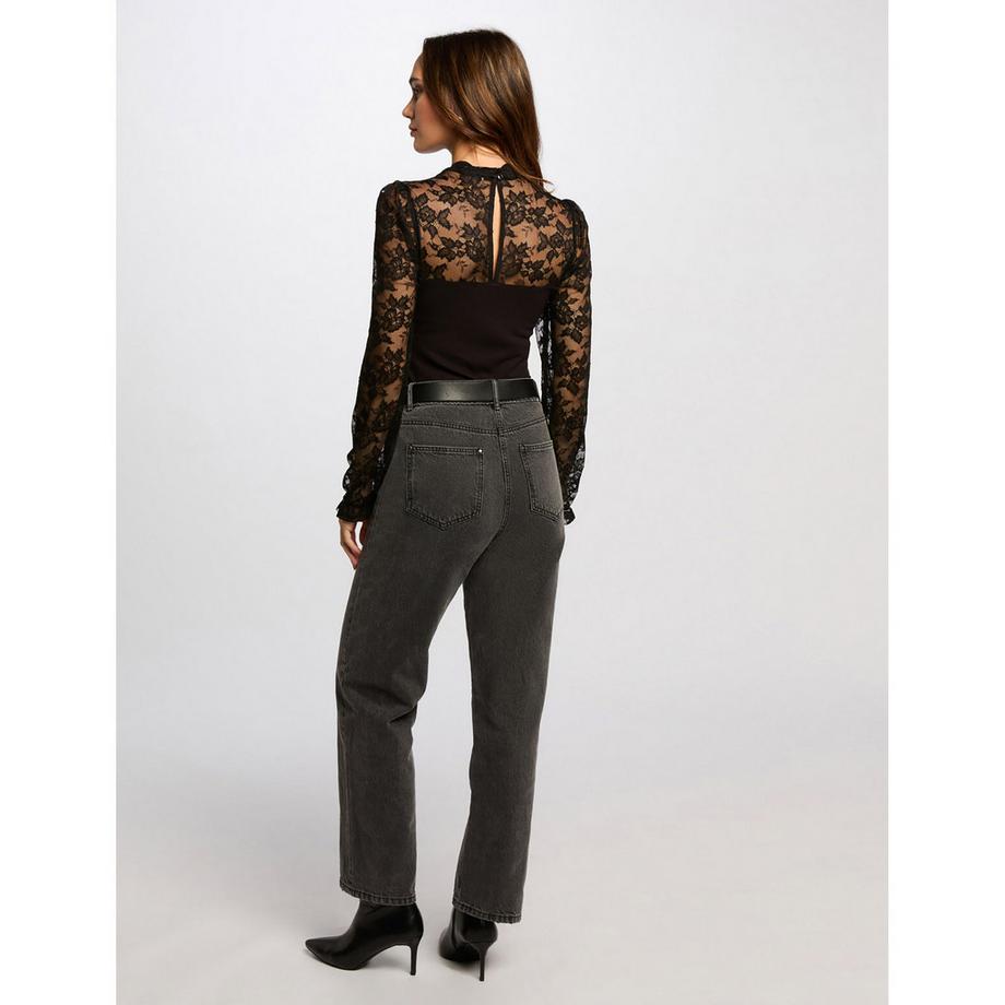 MORGAN T-shirt Manches Longues Dentelle  