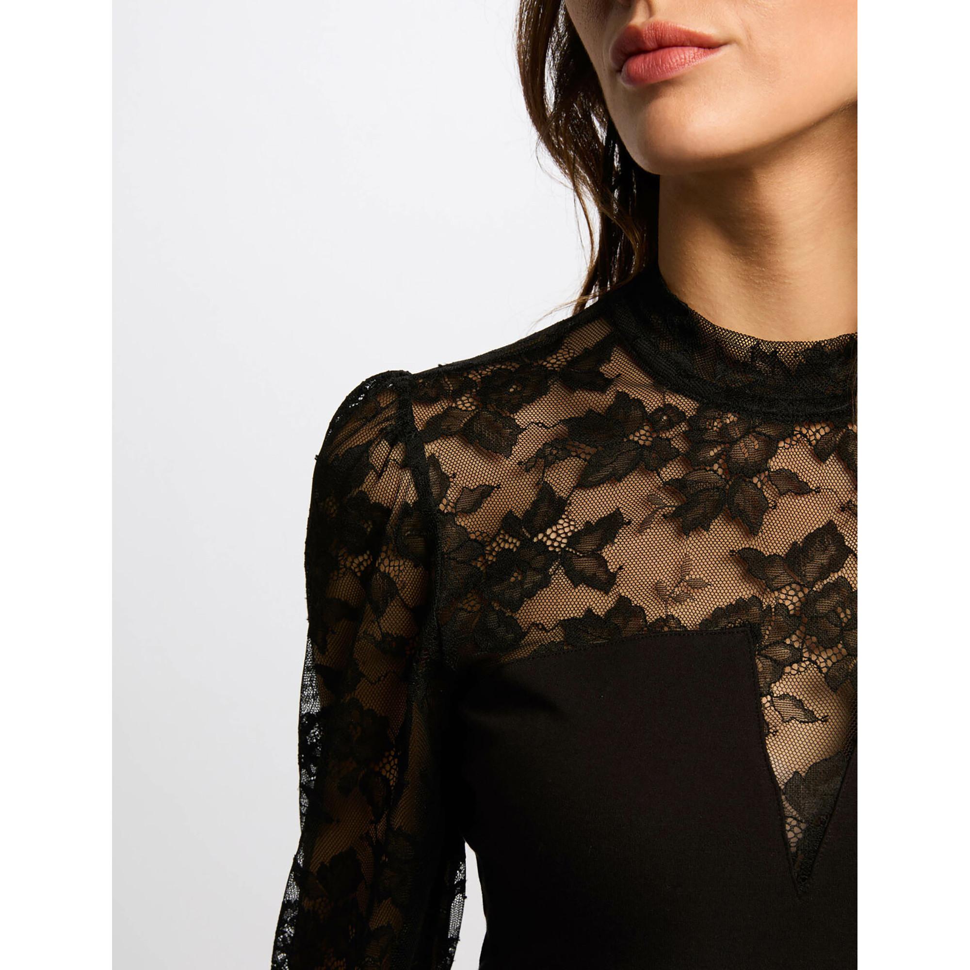 MORGAN T-shirt Maniche Lunghe Pizzo  