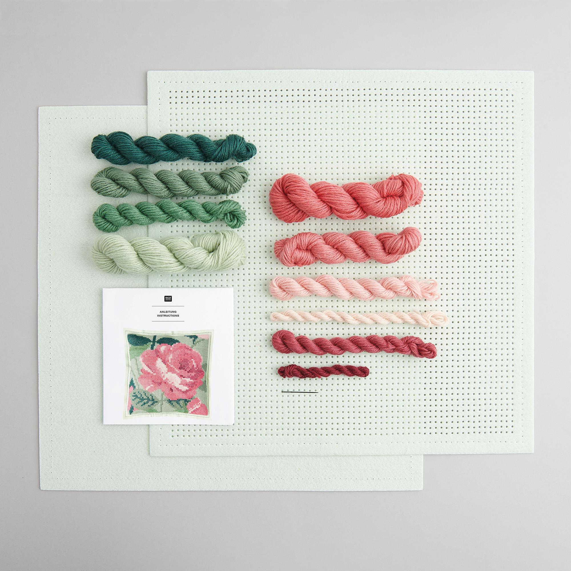 RICO-Design Cuscino in feltro per ricamo, rosa 