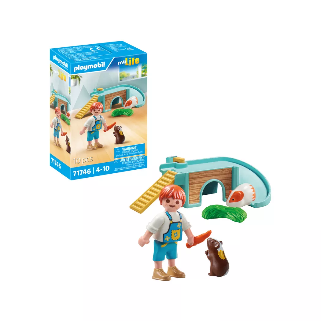 Playmobil - 71746 Junge mit Meerschweinchen, Multicolor