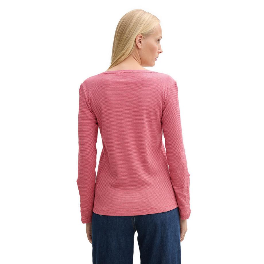 TOM TAILOR T-shirt Henley à manches trois-quarts  
