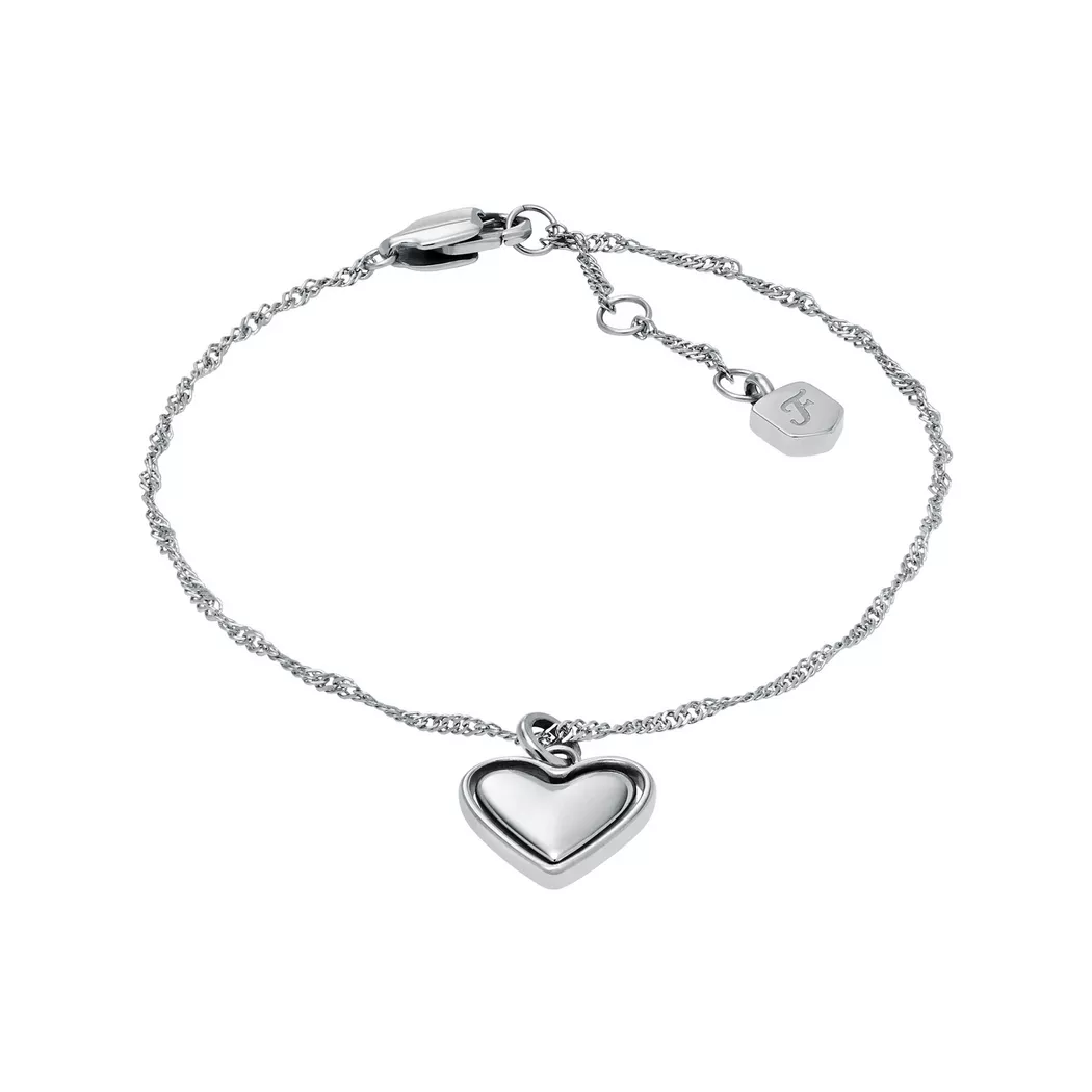 Armband FOSSIL "Schmuck Geschenk Edelstahl JEWELRY", weiß (edelstahlfarben, kristallweiß, kristallweiß), Armbänder, Damen, 19cm, Edelstahl Perlen, Edelstahl, Perlen, Armband, mit Glasstein - mit Perlmutt 2