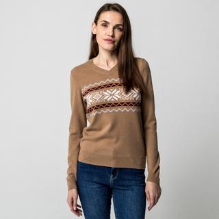 Manor Woman Pull Cachemire Motif Fair Isle  
